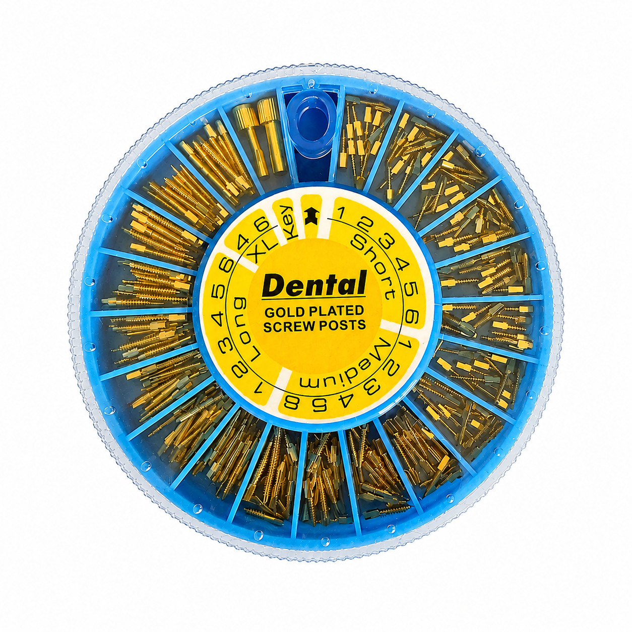 240pcs Dental Screw Post Gold Plated Titanium Kit Conical Root Canal Pins