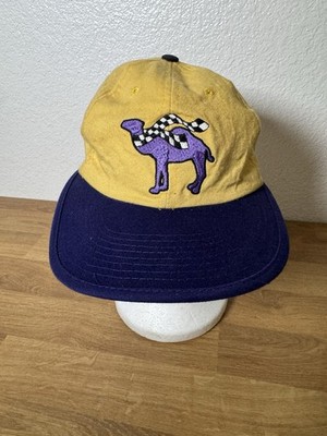 Camel Joe Reversible Hat Mens Yellow Black Purple Vintage  Advertising Cigarette