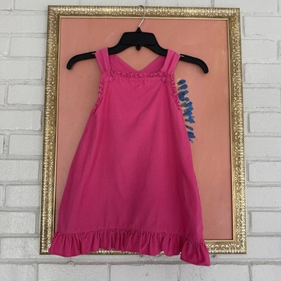 Petit Ami Girls Pink Sleeveless A-Line Corduroy Dress Ruffle Button 4T Valentine