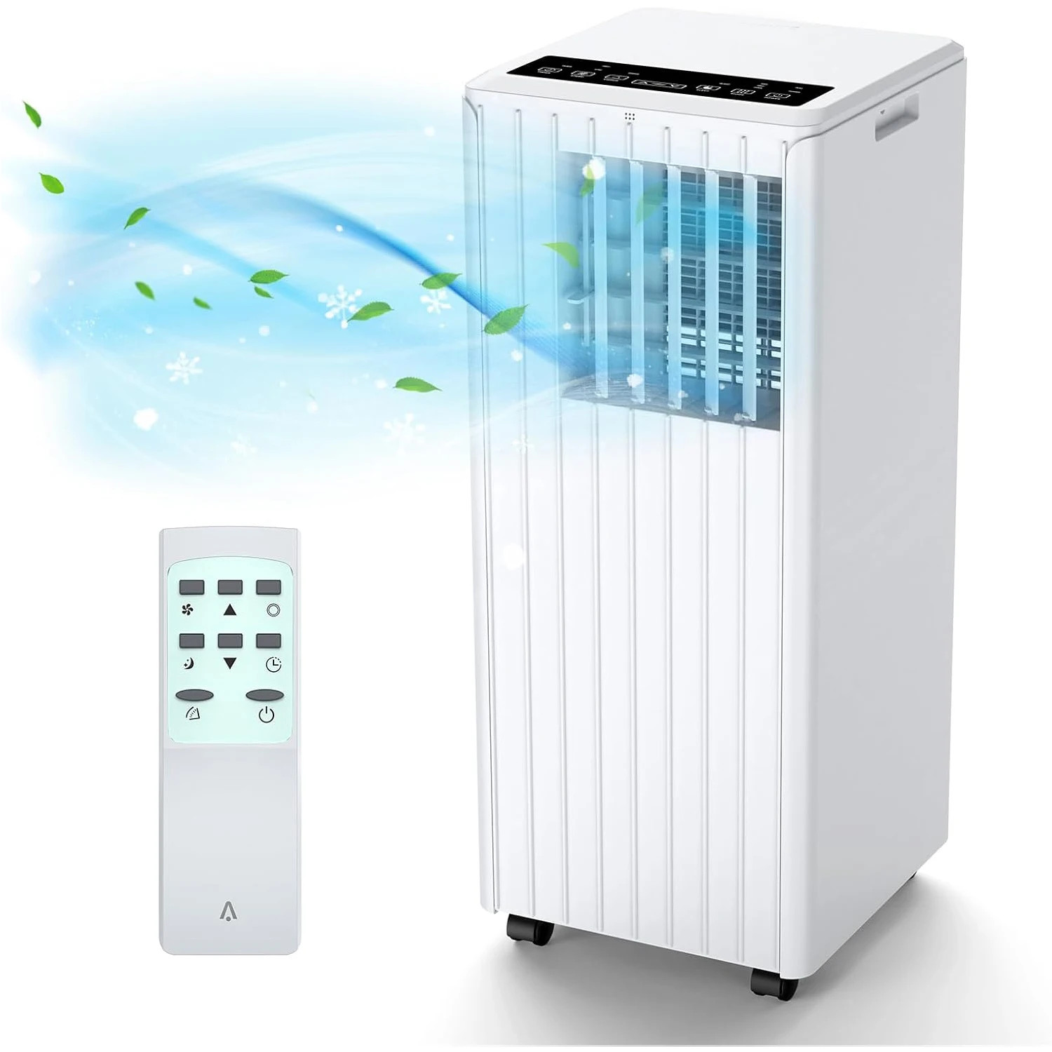 Climatiseur portable 3-en-1 9000 BTU blanc pour salon et bureau