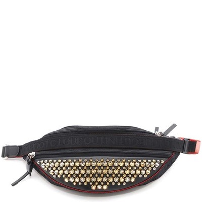 Louboutin スタッズ ボディバッグ Christian Louboutin Studded Leather Waist Bag Spiked Studs Black