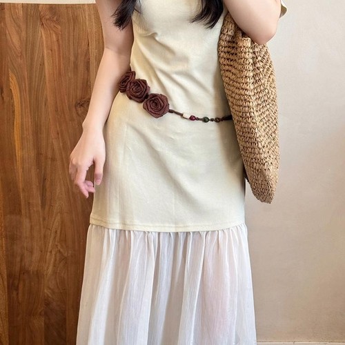 Bohemian Floral Waist Rope Rose Bead Waist Chain Skirt Accessories For ...