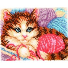Free Ship Craft Buddy Playful Cat Latch Hook Kit