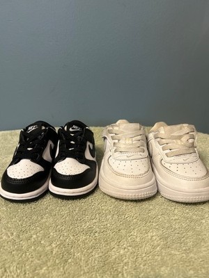 Nike Air force 1 Low White Toddler Size 5C& Nike Dunk Low Black & White Size 5C