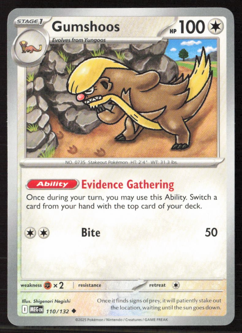 Gumshoos #110/132 Uncommon ME01: Mega Evolution Pokemon