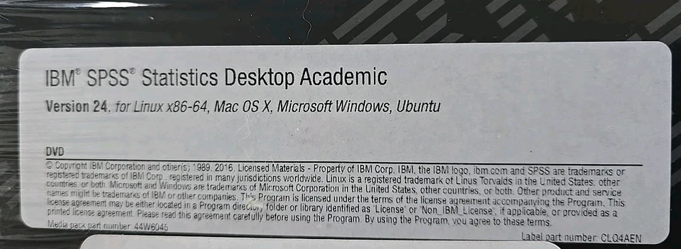 IBM SPSS Statistics Desktop Academic Multi Version 24, for Linux, X86-64, Mac OS - Image 2 of 3