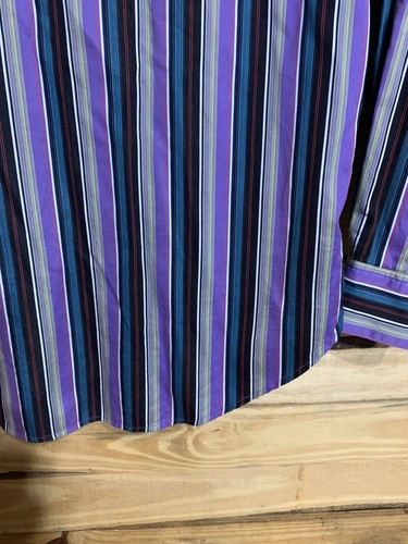 Robert Graham L Classic Fit Striped Button Shirt Purple Black Bold Paisley - Picture 18 of 21
