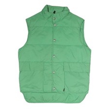Giacca uomo WOOLRICH verde con bottoni S misto poliestere tinta unita senza maniche outdoor