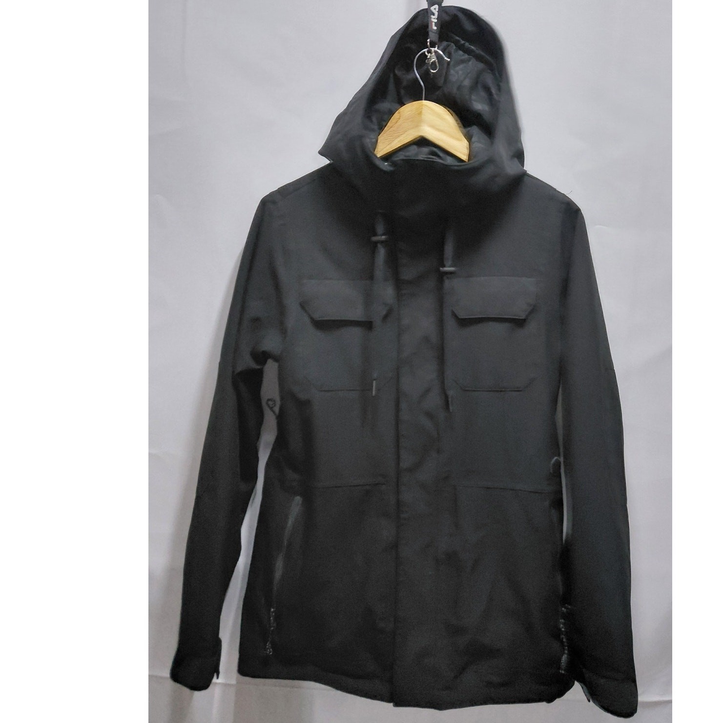 Volcom Black Hooded Jacket Solid Polyester Size S - image 1