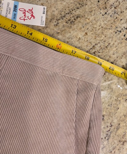 New! Alfred Dunner Eskimo Kiss Tan Corduroy Pants Sz 20W Short Pull On Straight - Picture 3 of 14