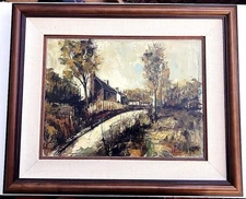 Manuel Bunuel Oil Painting on Canvas Rural Spanish Village Landscape 16x12  