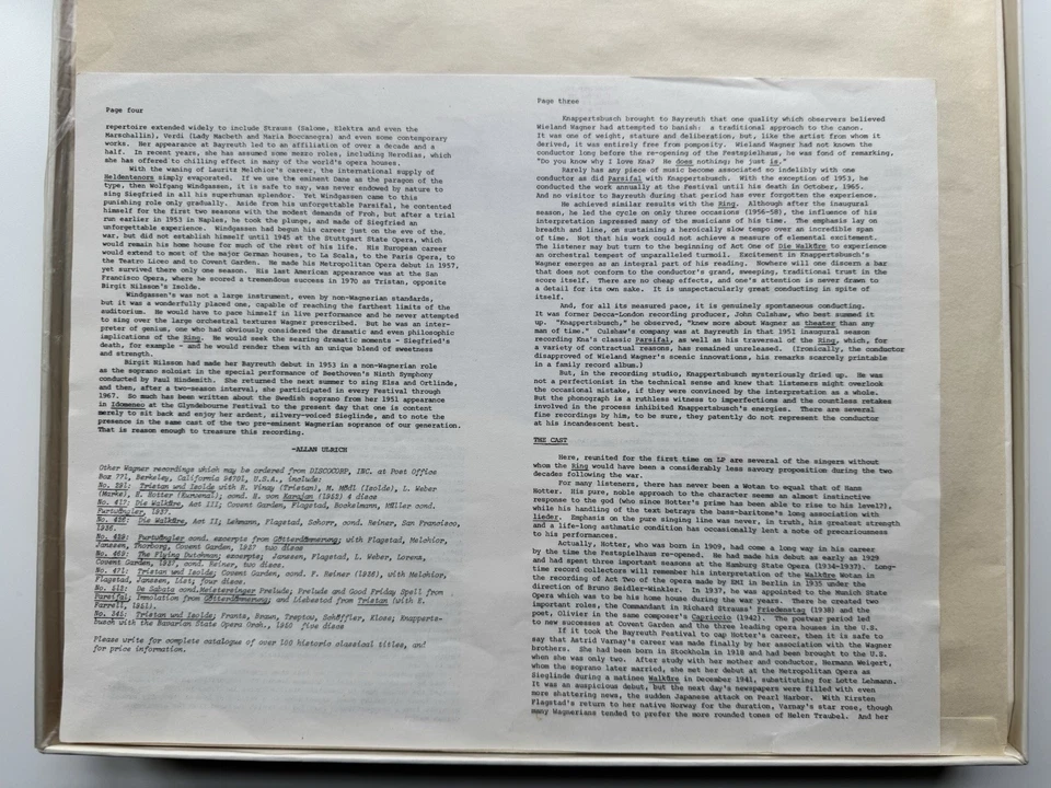 Wagner Complete Ring By Knappertsbusch, 16 LP Box Set, Mono IGI-292,NM - Image 3 of 4