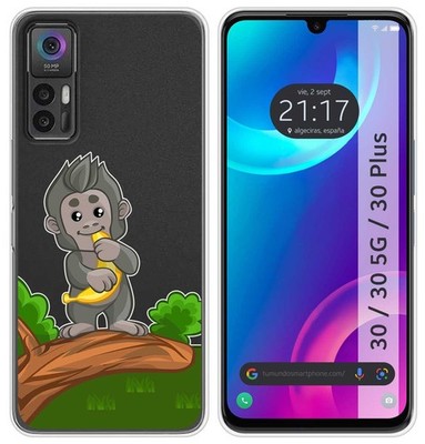 Funda Silikon Transparent Für TCL 30 / 30 5G / 30 Plus Design Mono Zeichnungen