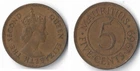 MAURICIO. 1969 5 CENTS.
