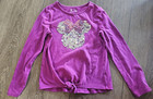 EUC "Jumping Beans Disney" Mädchen Langarmshirt tiefrosa Größe 8 Pailletten