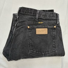 Wrangler 13MWZ Jeans Mens 38x32 Fit 36x32 Black Denim Cowboy Cut Original Fit