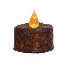 Primitive Country Burnt Mustard Timer Battery Operated XL Tealight Candle 