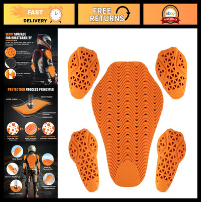 5PCS CE Level 2 Motorcycle Armor Inserts | Jacket Pads, Back, Elbow & Shoulder P