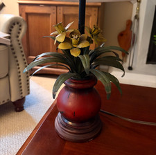 VTG Tole Daffodil Flower Table Lamp Italian S...