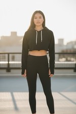 Aerie Black Hoodie Sweatshirt Cropped Boxy Size Small Offline By Aerie Athletic