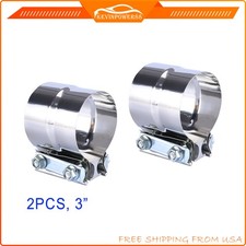2pcs 3 Inch T304 Stainless Steel Lap Joint Muffler Exhaust Pipe Band Clamp 2pcs 3 Inch T304 Stainless Steel Lap Joint Muffler Exhaust Pipe Band Clamp
