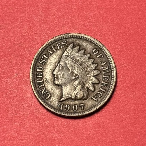 (1) Beautiful Antique 1907 Indian Head Cent/Penny CHOICE VF-VERY FINE
