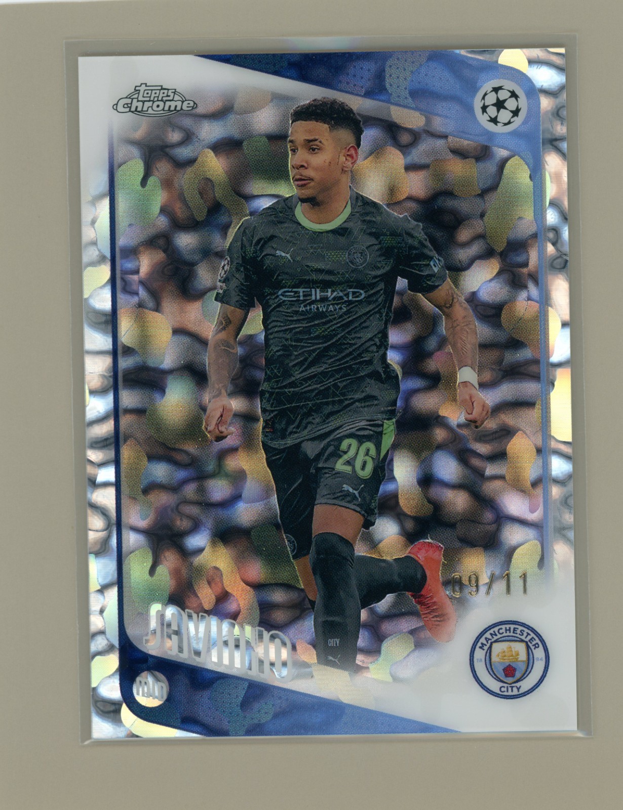 24/25 Topps Chrome UEFA FDI Savinho First 11 Refractor /11 Man City, Spurs