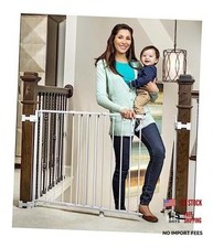 Safety 29-43" Top of Stairs Baby Gate, Extra Wide Baby 29-43"W x 30.5"H White