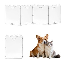 Clear Acrylic Freestanding Dog Gates for The House Folding 6 Panel Pet Gates