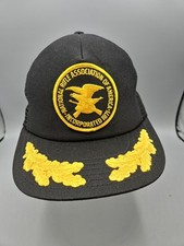 Vintage NRA National Rifle Association Mesh Snapback Trucker Hat Cap Gold Foil