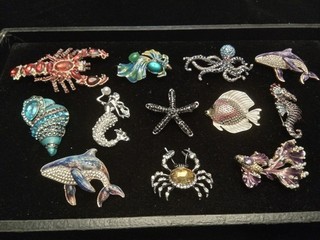 12 New Pieces Of Under The Sea Life Costume Jewelry Brooches Pins Jewelry Lot