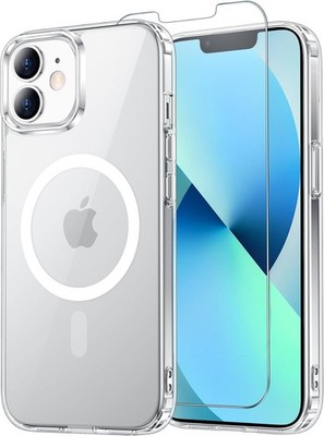 iPhone 12 Mini Case & iPhone 13 Mini Case Clear with Screen Protector, Shockproo