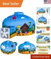 Kids Blox Fortress Indoor Playhouse - Safe 77  x 50  Air Tent for Ages 3-14