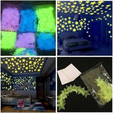 100pcs Glow In The Dark Stars Luminous Wall  Ceiling Star Stickers Home Decor