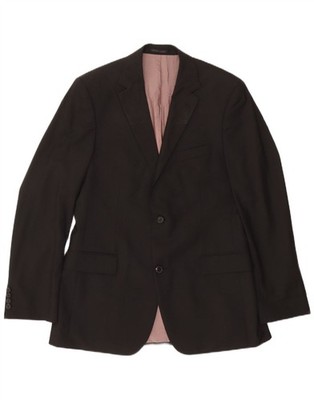 Hugo Boss Herren 2 Knopf Blazer Sakko Größe 102 Large Schwarz Wolle GO22
