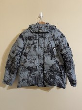 Stone Island Nuova Giacca Ghiaccio Mappatura Terra Mimetica Piumino Blu XL