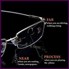 Gafas De Lectura Multifocales Marco De Titanio Lentes Progresivo Anti Rayos Azul
