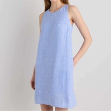 Quince 100% European Linen Tank Mini Dress French Blue Size Large