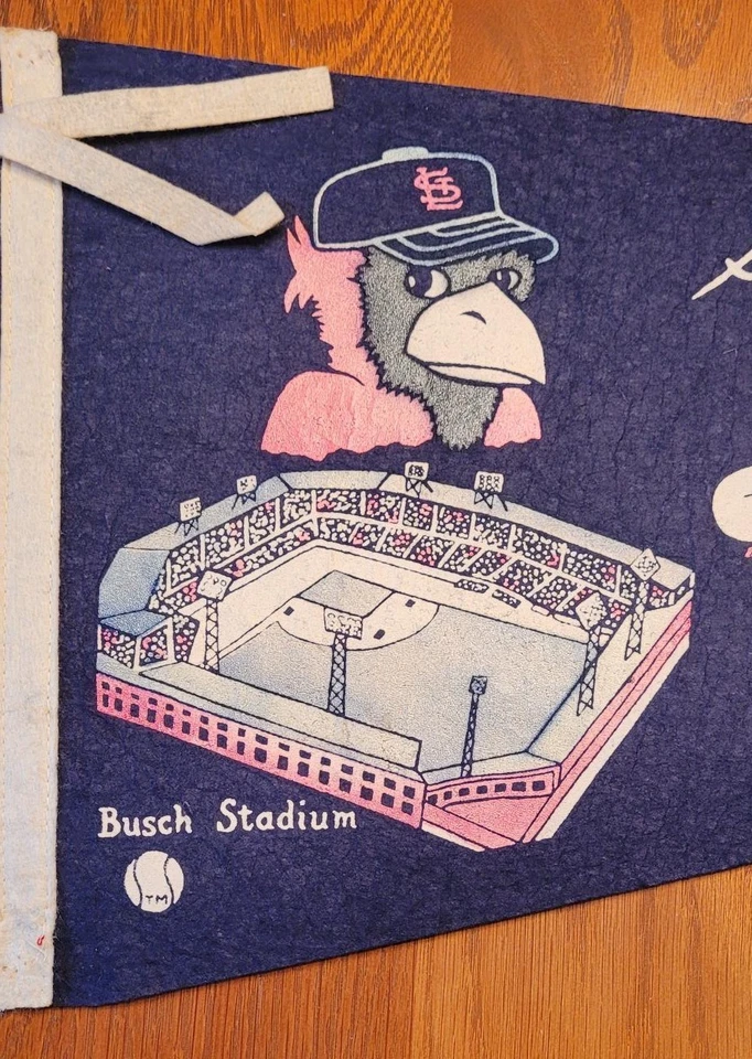 Vintage 1960's St. Louis Cardinals / Old Busch Stadium Felt Baseball Pennant - Image 2 of 4