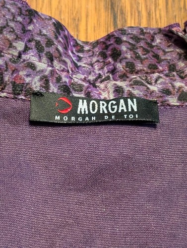 MORGAN DE TOI "ultraviolett" Schlangenleder schimmernd lässig Tunika Top Minikleid L 2B - Bild 4 von 16