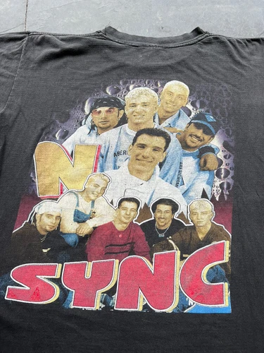 90s NSYNC Justin Timberlake Boy Band Rap Tee Tour St 1990s vintage concert t-shirt, vintage, size L, single stitch, B+ condition