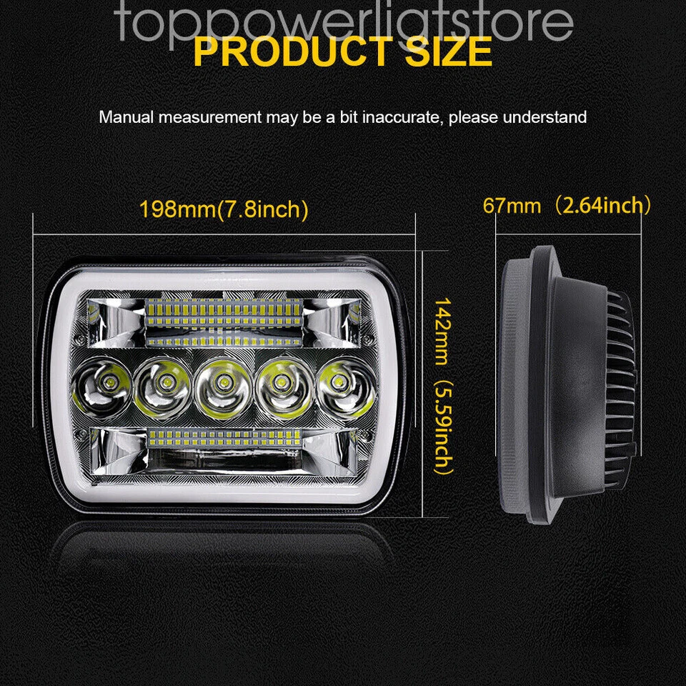 Faro LED 5x7" 7x6" haz alto bajo DRL para camioneta Toyota 1982-1995 4Runner Foto 2 de 4