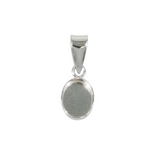 Bezel Pendant Setting with Oval Bezel Cup including Bail in Sterling Silver