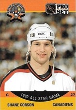 1990-91 Pro Set Shayne Corson (Name Misspelled as Shane) #369 Error Card
