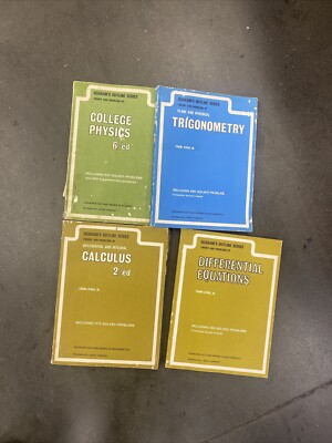 Schaum's Outline Series Study Books ~Lot Of 4. Vintage (See photos for titles.)