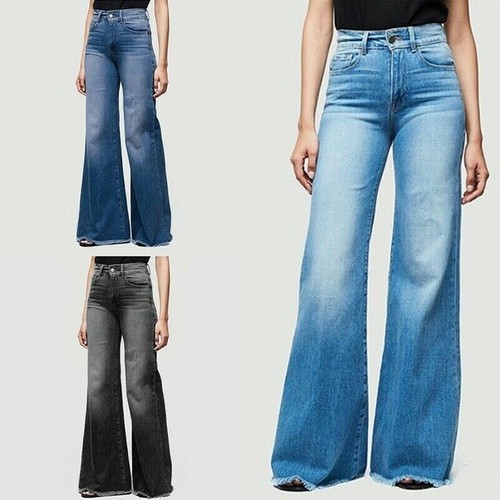 Baggy Jeans Damen 70er Style - Weite Schlaghose Vintage High Waist