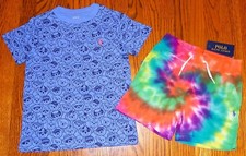 POLO RALPH LAUREN AUTHENTIC BOYS ORIGINAL BRAND NEW 2Pc SHORTS SET Size 4, NWT