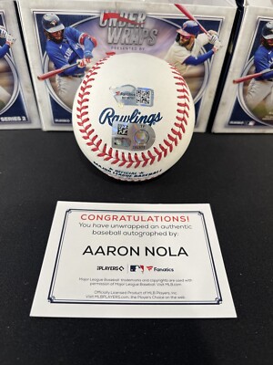 AARON NOLA サインボール UW UNDER WRAPS Aaron Nola Signed MLB Baseball Fanatics Under Wraps