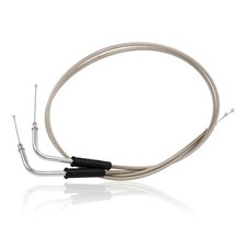 Motorcycle Throttle Idle Cable Braided Wire Kit Stainless Steel 43" Long Thro...