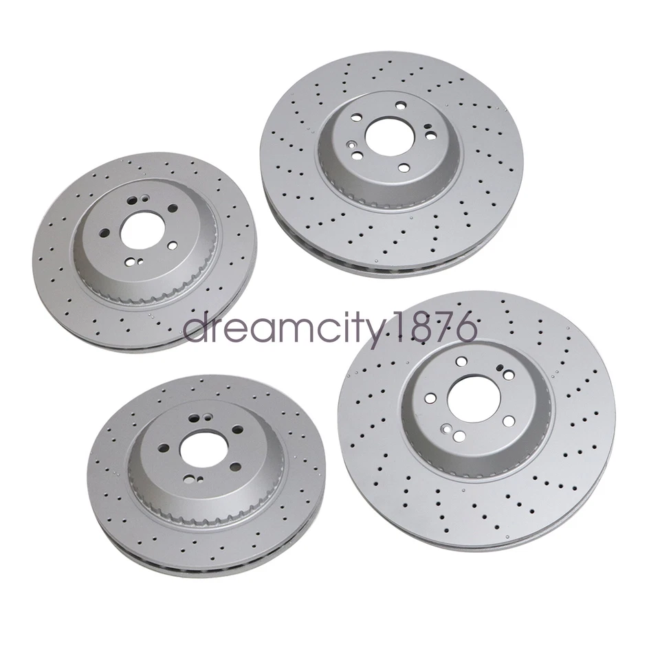 Fits For Mercedes-Benz S550 14-17 S560 18-19 Front & Rear Brake Disc Rotors - Image 2 of 4